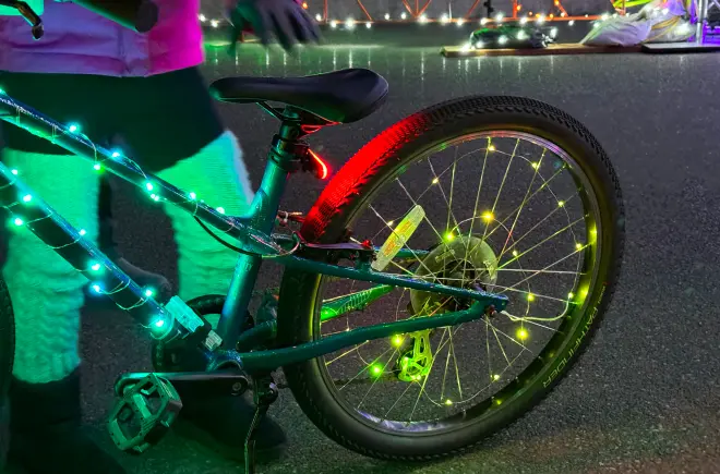 A Holiday Rider and Christmas Bike at Winter Wonderland